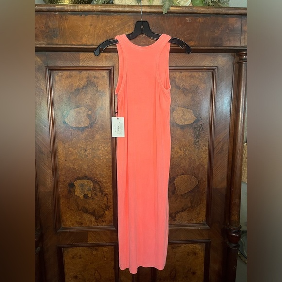 NWT Electric & Rose- Racer Back Ribbed tank Dress in Neon Pink. Size M. - Picture 2 of 6